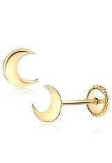 outstanding small moon gold baby earrings
